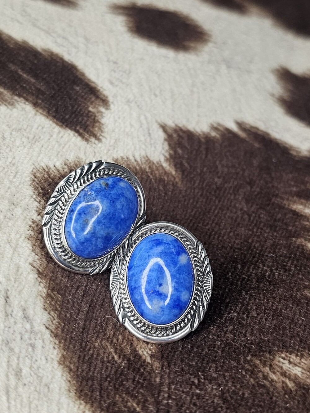 Navajo .925 Denim Lapis Earrings